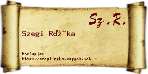 Szegi Réka névjegykártya